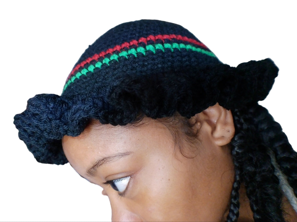 Juneteenth ruffle bucket hat